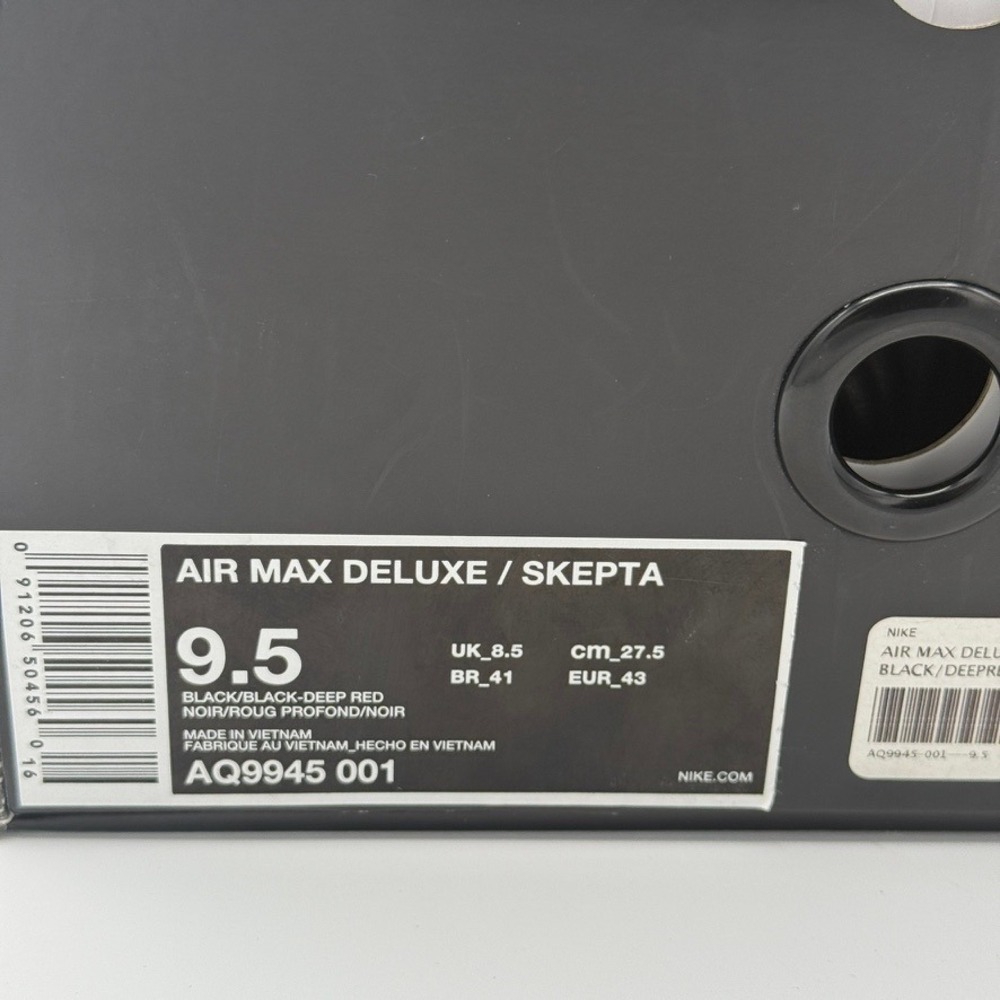 Nike Air Max Deluxe Skepta Black Deep Red Men's Running Shoes Size 9.5 - Picture 8 of 10